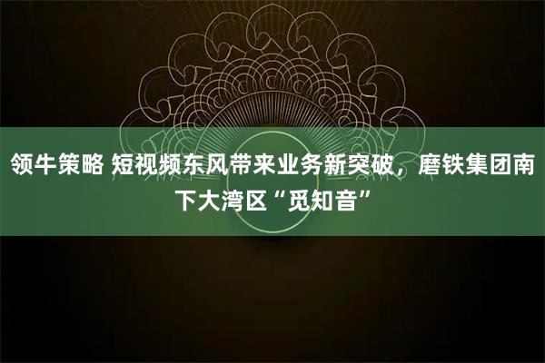 领牛策略 短视频东风带来业务新突破，磨铁集团南下大湾区“觅知音”